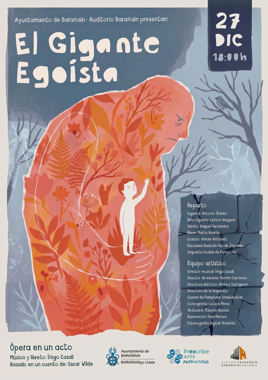 Cartel ilustrado de la ópera El Gigante Egoísta